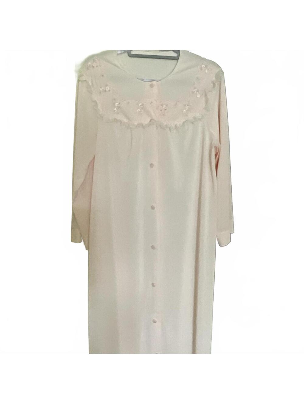 Vintage Shadowline Blush Pink Embroidered Gown/Robe